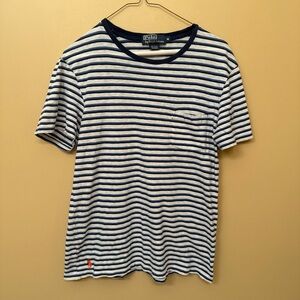Ralph Lauren Navy and White Striped Tee